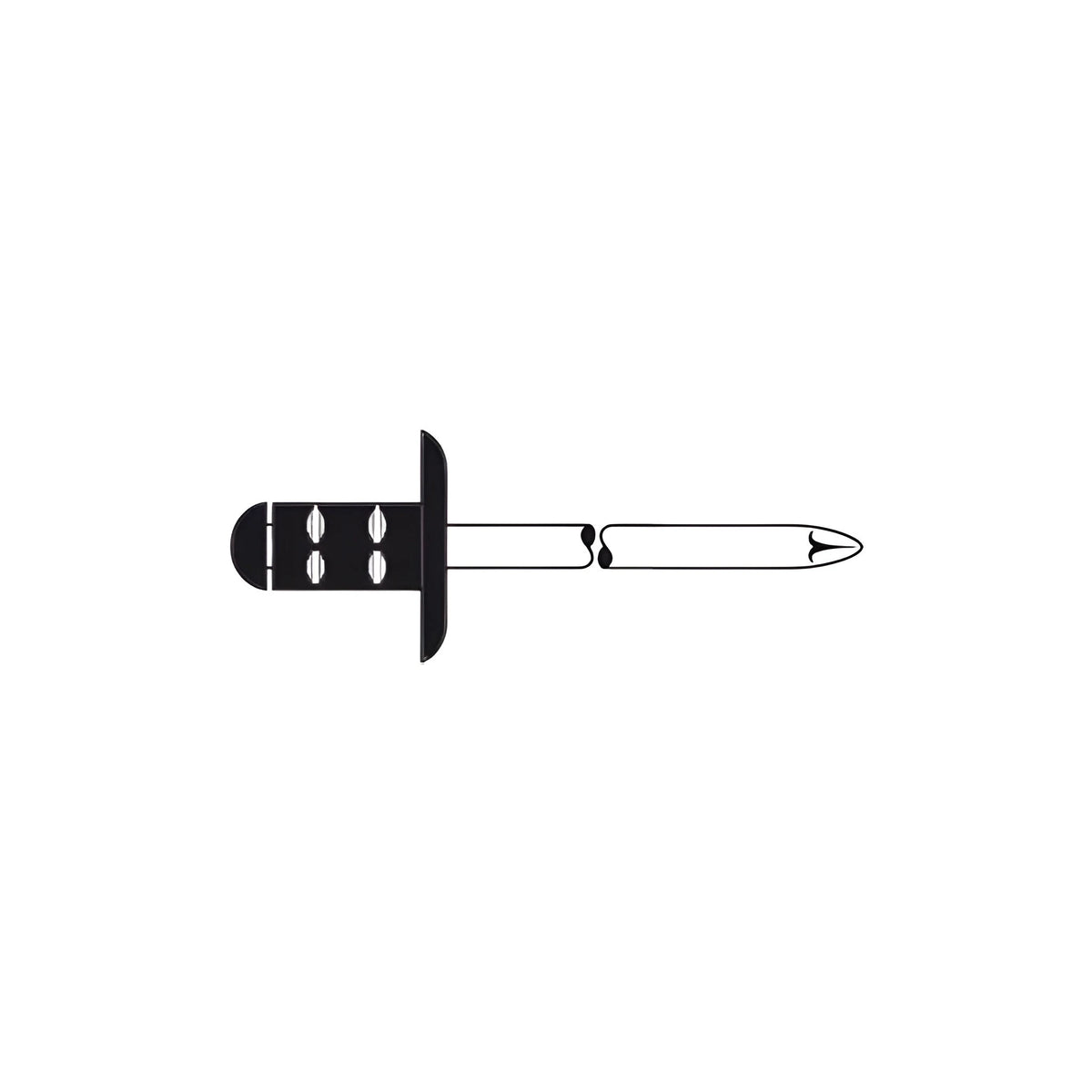 Alu/Edelstahl 3,2 x 8,0 mm Tiefschwarz  RAL 9005