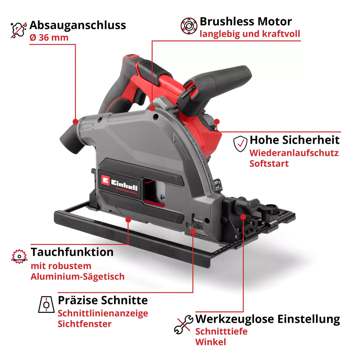 EINHELL PRO Akku-Tauchsäge TP-PS 18/165 Li BL - Solo