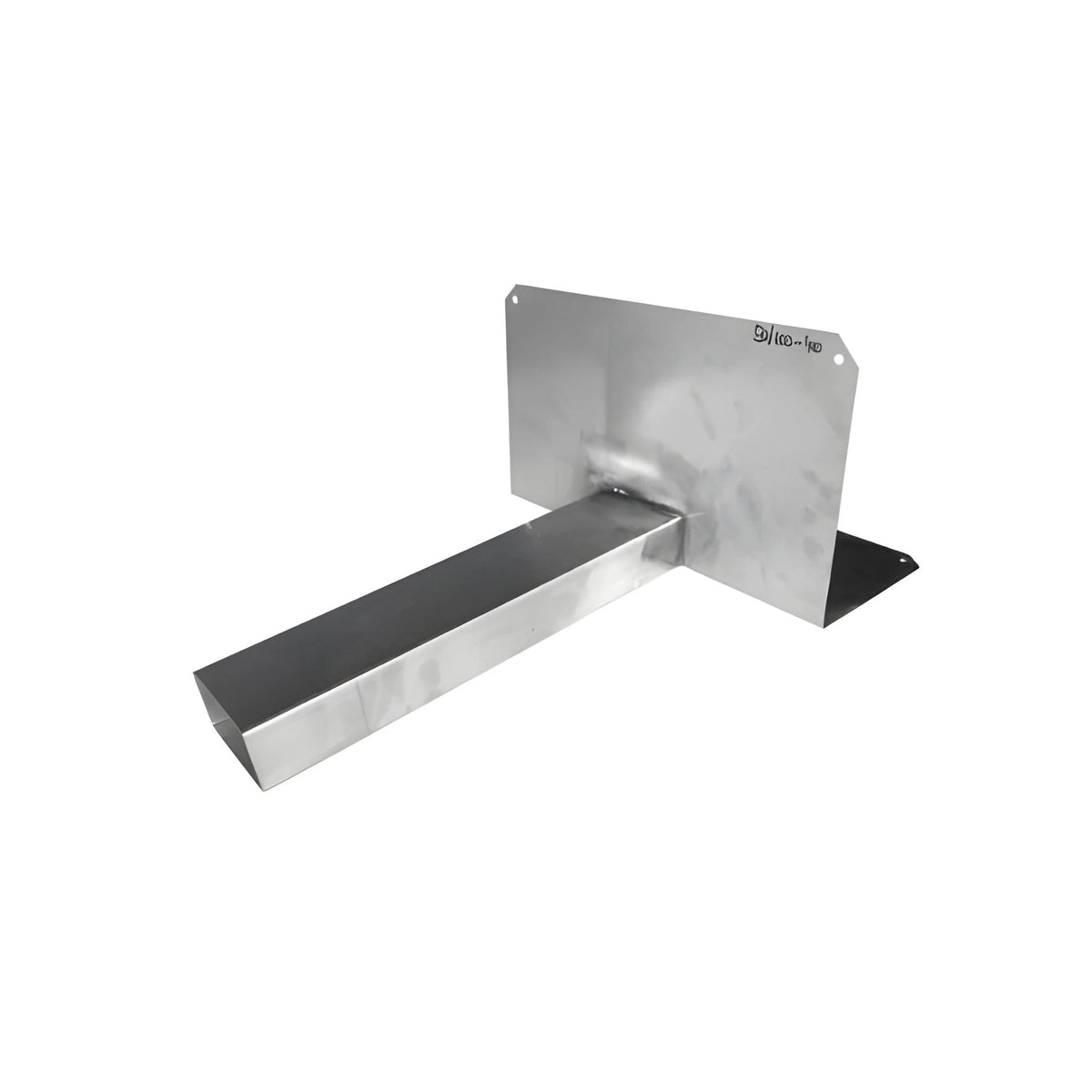 Edelstahl Notüberlauf eckig 40 x 80 mm mm abgewinkelte Platte